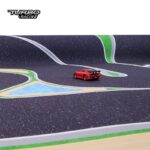 ⁦160x90cm Turbo Racing tappetino in gomma portatile 1:76 RC Mini Car Track Race per Table Racing⁩ - الصورة ⁦2⁩