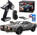 ⁦16303 1/16 2.4g Rc Car 4wd Electric High Speed Drift Vehicle Flat Running Muscle Car With Retro Led Light⁩ - الصورة ⁦9⁩