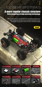 ⁦SCY 16106 RC Car RTR 1/16 2.4G 4WD Desert Truck Vehicles Models⁩ - الصورة ⁦4⁩