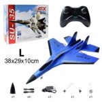 ⁦FX820 RC Airplane Toy EPP Foam Electric 2 CH Remote Control SU-35 Tail Pusher QUADC0PTER Glider Model for Children⁩ - الصورة ⁦3⁩