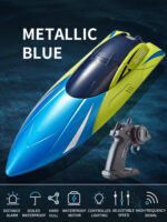 ⁦S4 2.4G RC Boat - High Speed LED Light Speedboat, Waterproof 15km/h for Lakes & Pools - Perfect Remote Control Toy for Kids & Adults in Kuwait⁩ - الصورة ⁦2⁩