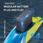⁦S4 2.4G RC Boat - High Speed LED Light Speedboat, Waterproof 15km/h for Lakes & Pools - Perfect Remote Control Toy for Kids & Adults in Kuwait⁩ - الصورة ⁦6⁩