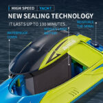 ⁦S4 2.4G RC Boat - High Speed LED Light Speedboat, Waterproof 15km/h for Lakes & Pools - Perfect Remote Control Toy for Kids & Adults in Kuwait⁩ - الصورة ⁦4⁩