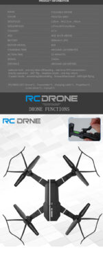 ⁦8807/ 2.4Ghz 2.0MP Wide Angle Drones Foldable  Wifi FPV - Altitude Hold 3D Flips Rolls RTFدرون للمبتدئين⁩ - الصورة ⁦6⁩