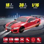 ⁦SC16A01  Drift RC Car 4WD 1/16  Spray LED Light 18km/h  in Kuwait / Red⁩ - الصورة ⁦2⁩