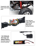 ⁦High Speed RC Monster Truck HG-P410 1/10 Four-wheel Drive Pickup Truck Kids Remote Control Car⁩ - الصورة ⁦6⁩