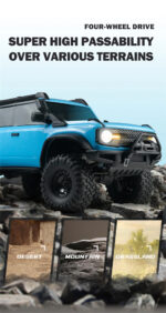 ⁦HB Toys RTR R1001 1/10 4WD RC Car Full Proportional Rock Crawler LED Light 2 Speed Off-Road Climbing Truck Vehicles Models Toys⁩ - الصورة ⁦7⁩