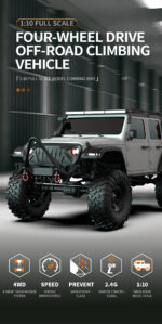 ⁦HB Toys RTR R1011/13 1/10 4WD RC Car Full Proportional Rock Crawler RUBICON LED Light Off-Road Climbing Truck Vehicles Models 3s Compatible Toys⁩ - الصورة ⁦6⁩