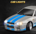 ⁦LDRC 1899 LD1899 RTR 1/18 2WD metal shell RWD RC Car Drift GTR R34 with Gyro LED Light On-Road Full Proportional Alloy⁩ - الصورة ⁦4⁩