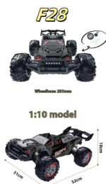 ⁦XLF F28 4WD RTR 1/10  RC Car Brushless Waterproof 70KM/H Off-Road Truck Full Proportional Vehicles⁩ - الصورة ⁦3⁩
