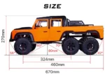 ⁦Austar Hobby Defender 6WD RC Rock Crawler Car 6x6 30KM/H 2.4Ghz 1/10 Remote Control Truck⁩ - الصورة ⁦3⁩