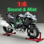 ⁦1:6 Kawasaki H2R Bootable Sprayable Dynamic Alloy Metal Diecast Motorcycle Model Sound & Light Collectibles Hobbies⁩ - الصورة ⁦4⁩