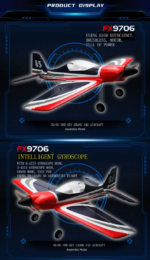 ⁦Glider FX9706 550mm Wingspan 6CH Built-in Gyro 3D/6G Switchable EPP RC Airplane RTF Compatible DSM SBUS⁩ - الصورة ⁦2⁩