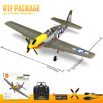 ⁦VOLANTEXRC P-51 Mustang 500mm RTF RC Warbirds Airplane Brushless 4CH w/ Gyro Stabilizer-76802⁩ - الصورة ⁦4⁩