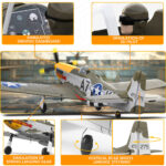 ⁦VOLANTEXRC P-51 Mustang 500mm RTF RC Warbirds Airplane Brushless 4CH w/ Gyro Stabilizer-76802⁩ - الصورة ⁦2⁩