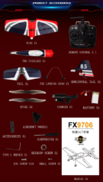 ⁦Glider FX9706 550mm Wingspan 6CH Built-in Gyro 3D/6G Switchable EPP RC Airplane RTF Compatible DSM SBUS⁩ - الصورة ⁦6⁩