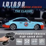 ⁦LDRC LD1898 1/18 RC Drift Car 2WD metal shell RWD Porsche with Gyro LED Light On-Road Full Proportional Alloy⁩ - الصورة ⁦4⁩